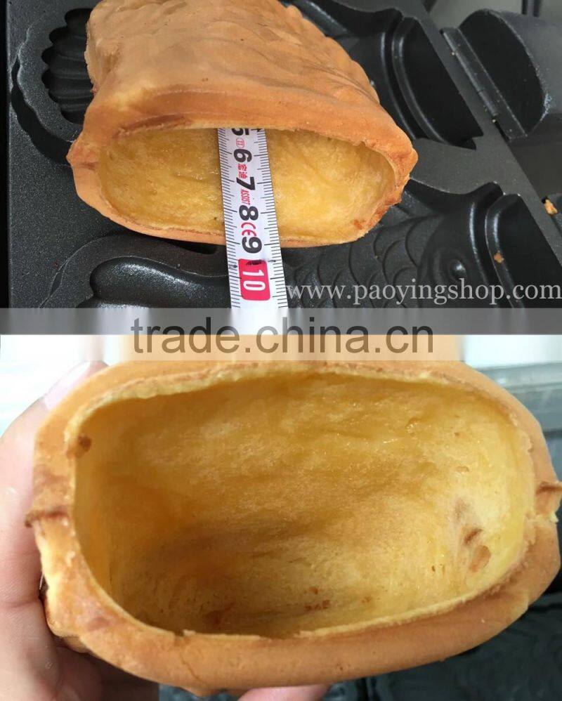 (3 in 1) 6pcs Fish Waffle Commercial Use Non-stick LPG Gas Icecream Taiyaki Baker + Batter Dispenser + Stuffing Scoop