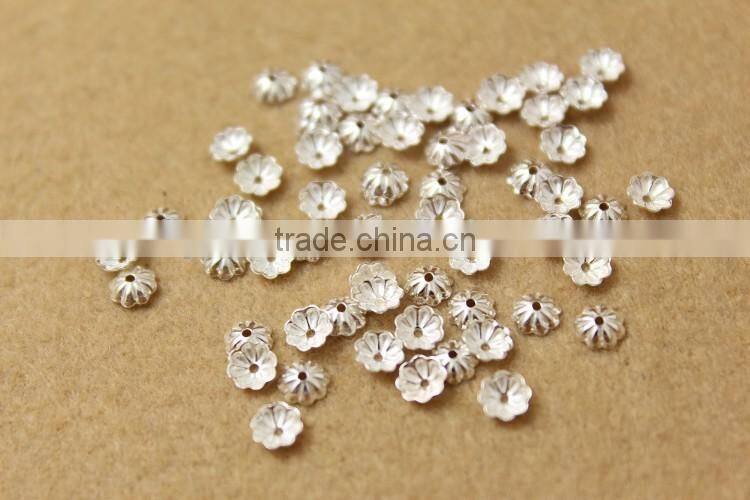 925 sterling silver Flower Bead Caps Bead Jewelry Findings 3mm