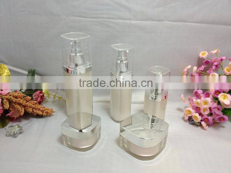 2016 best-selling flat-side shape plastic jars, acrylic cream jars