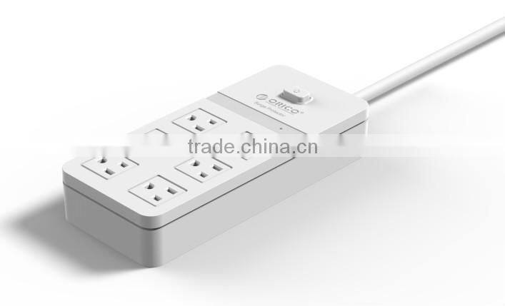 High power durable white USB charging travel power strip with 4 USB sockets