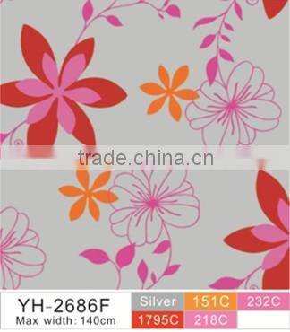 YH-2686 Embossed tablecloth with non-woven/fannel backing (golden/silver grounding)