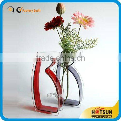 small high transparent square glass vase