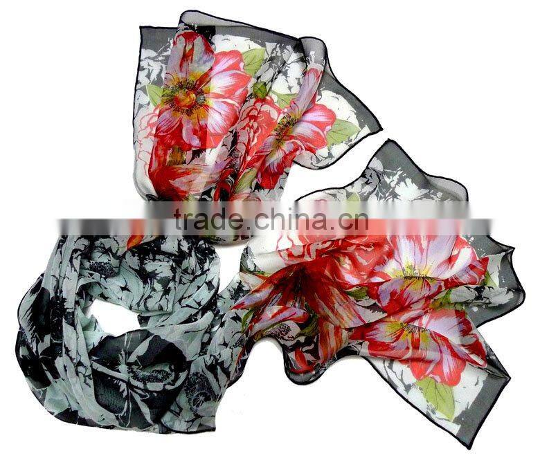 2011 Newest 100% silk shawl Wholesale & OEM (CQ1003-1)