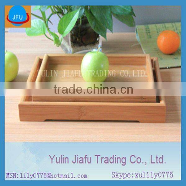 new item CAC Fair handmade rectangle service bamboo trays