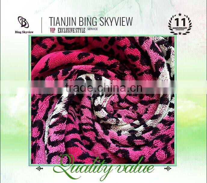 100% Cotton pink leopard sports towel