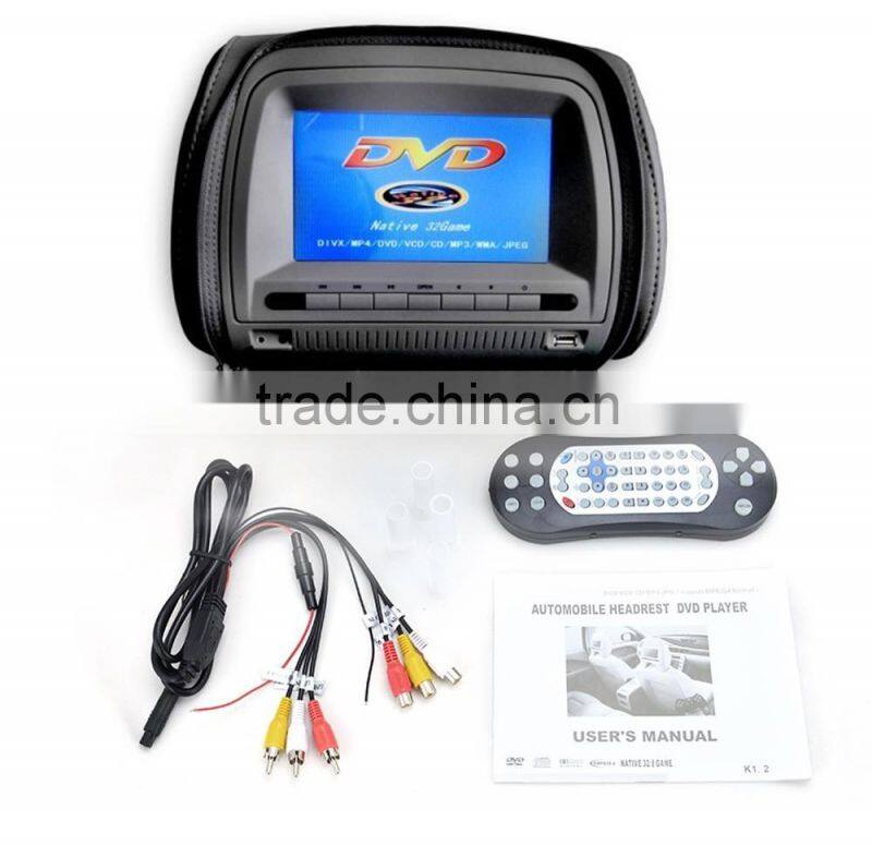 7inch HD Digital Touch screen Car Headrest monitor DVD play