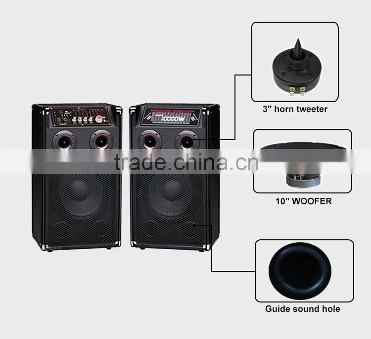 Hot Sell 2016 DJ Sound Box With Disco Light 2.0 Stereo Powerful Wooden Speaker