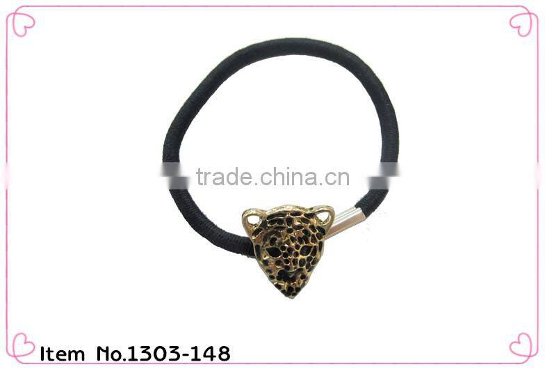 top quality animal elastic hair band with metal charm factory in China