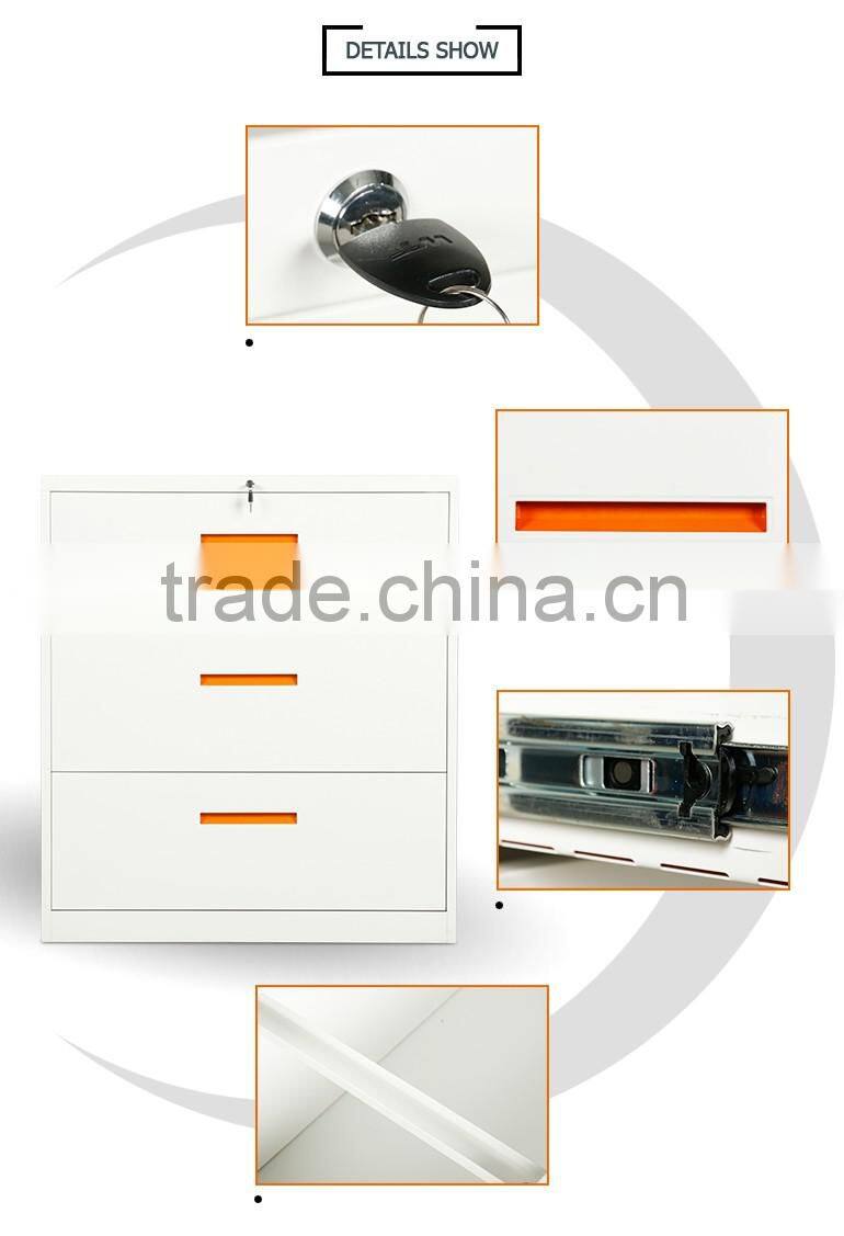 Lateral metal office/home/school use 3 door stainless steel locker for file storage