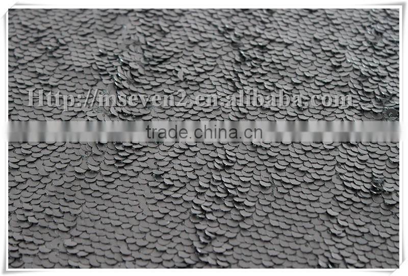 Wholesale latest design popular matte black sequin net embroidery lace fabric