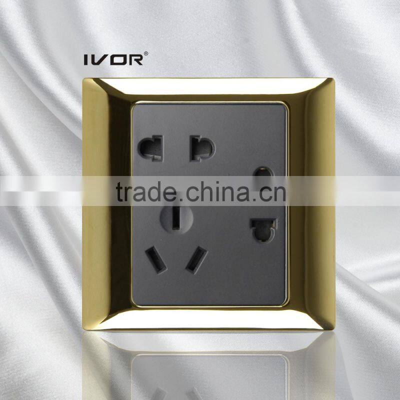 Newest universal one gang /two gang switch with 2 pin /3 pin socket