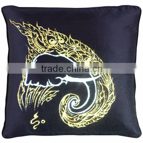 Pillow Case Cushion Covers Silk Art Fabric Painting Handmade Thailand ELEPHANT Floral