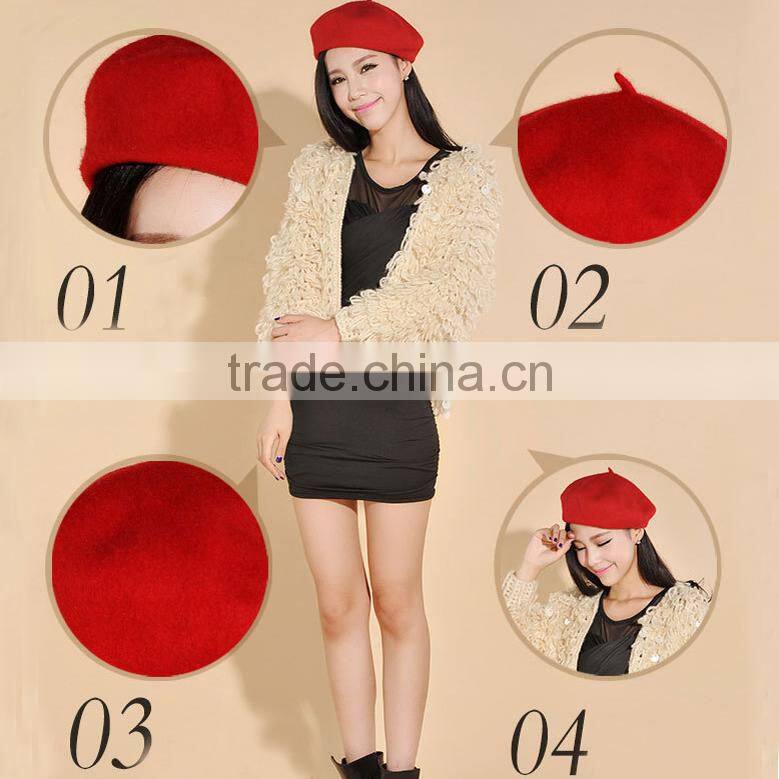New Womens Winter Fashion Warm Soft Wool French Berets Tam Beanie Slouch Hat