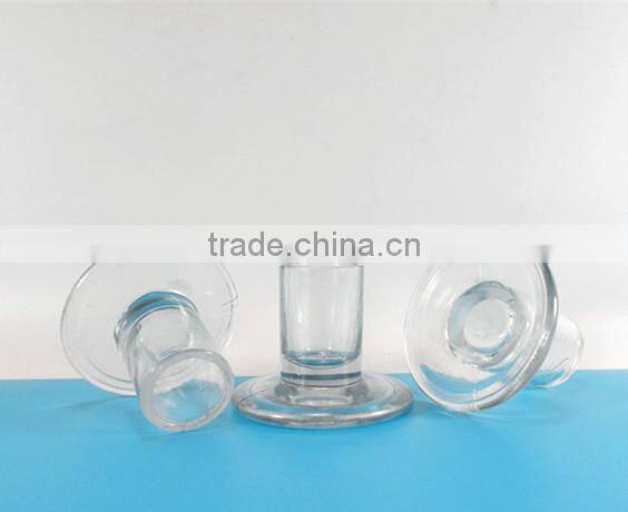 clear home glass candlestick with base