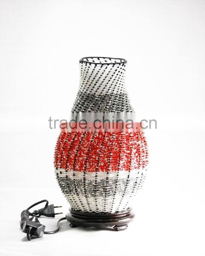 Bead twisted lamp, bamboo lamp included electric wire, socket and light bulb