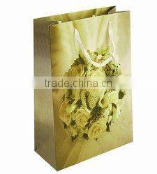 red printing craft paper bag with twisted handle