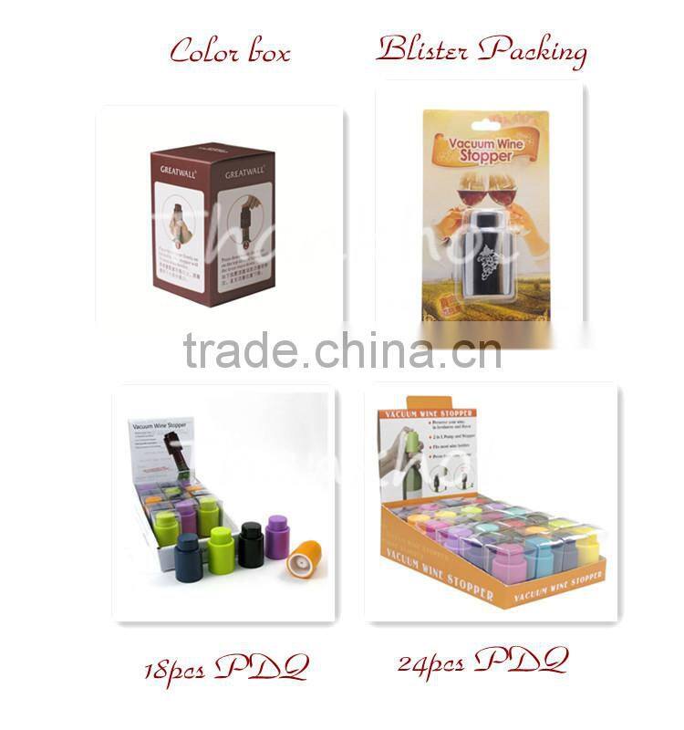 Custom Pumpable vacuum wine stopper with different pack
