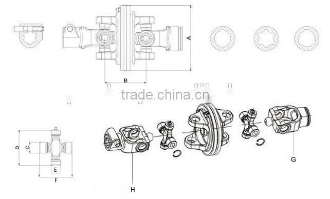 wide angle joint for tractor pto shafts