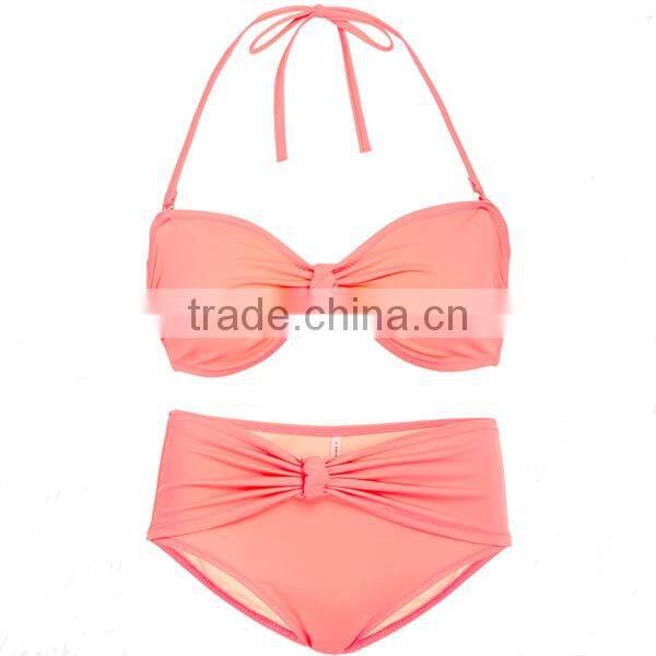 2016 new arrival custom design retro high waist girl bikinis
