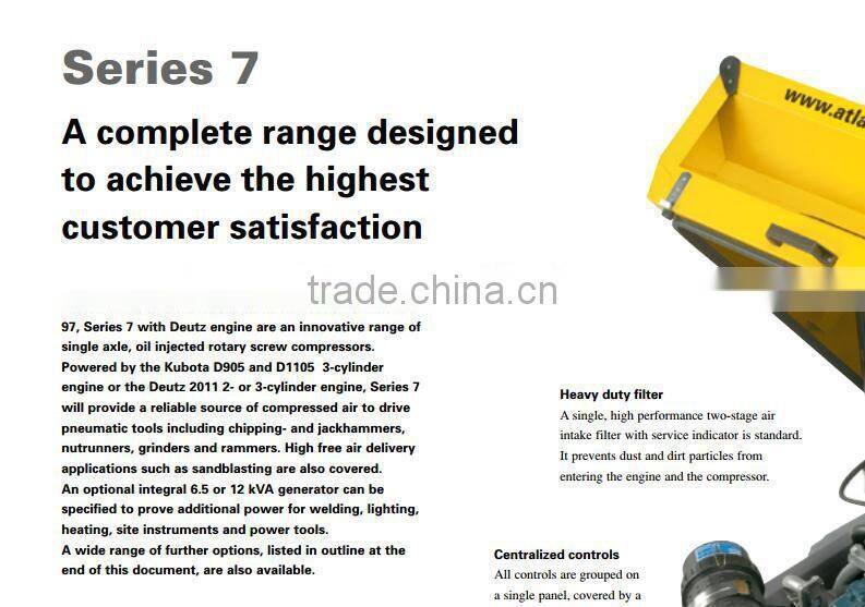 Atlas Portable Mobile Air Compressors - XAS37 47 57 67 77 XAS97 - Atlas Copco Spare Parts - Price Atlas Copco Air Compressors