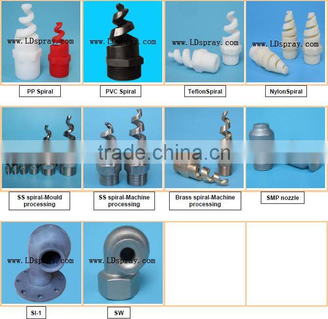 1/4"-4" male BSPT EBW 3100 B3 SS stainless steel brass /plastic spiral nozzle