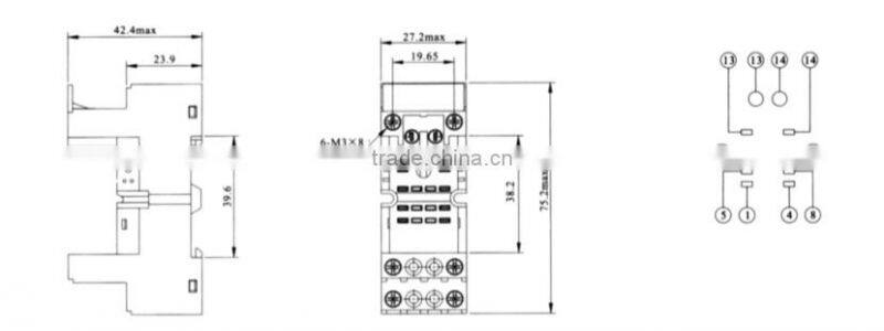 HEIGHT Hot Sale PX78702 Relay Socket /17 pin Relay Socket/general relay socket with High Quality Factory Price