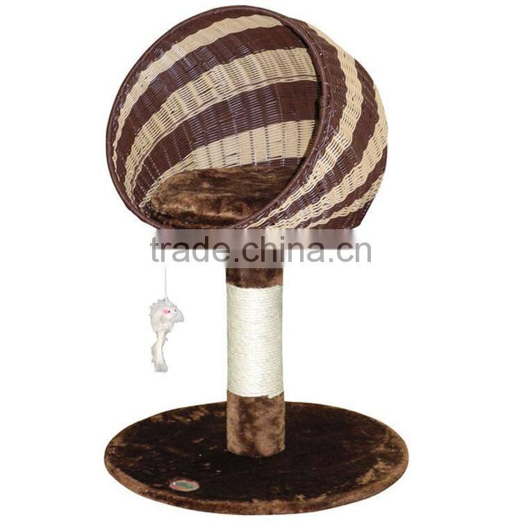 Factory supply handcraft tall cat house with toy wholesale cat trees