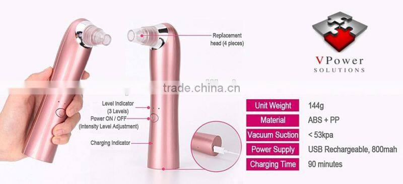 2017 Hot Sell Portable Facial Vacuum Blackhead Remover and skin peeling