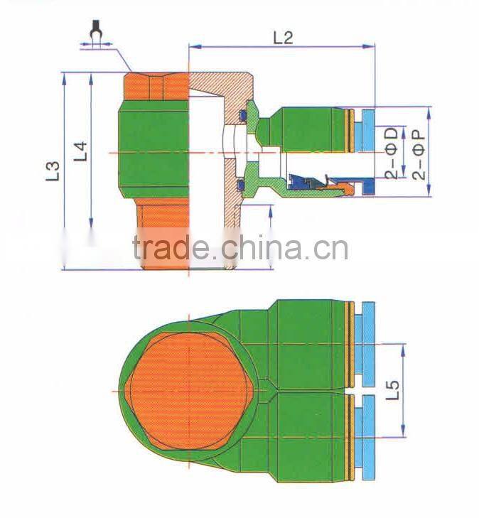 JULY Factory made push-in 3 way pipe plastic pneumatic push-in pipe connector