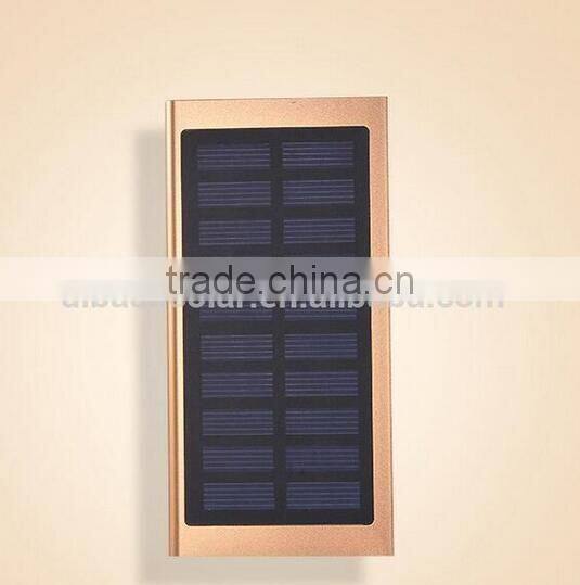 20000 mah extrathin solar Charger Aluminum External Battery Backup Ultra Thin Solar Power bank