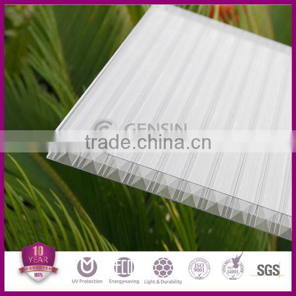 Haining OEM customized 16/18mm 3X-wall polycarbonate hollow sheets 2100*5800mm