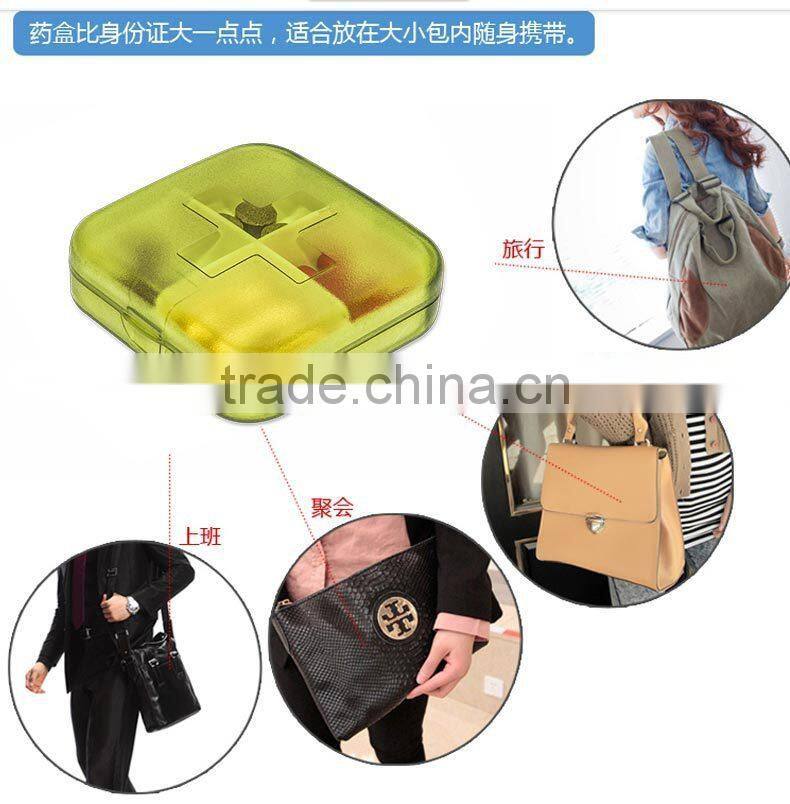 promotion 4 days cross Pill box/PP plastic pill box/Medical capsule holder