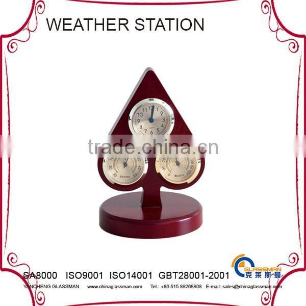 indoor multifunction weather station YG1613 with wood base