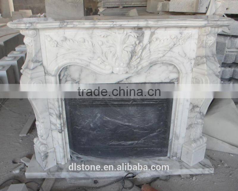 Arabescato Europe Style White Marble Gas Fireplace or Electric Fireplace