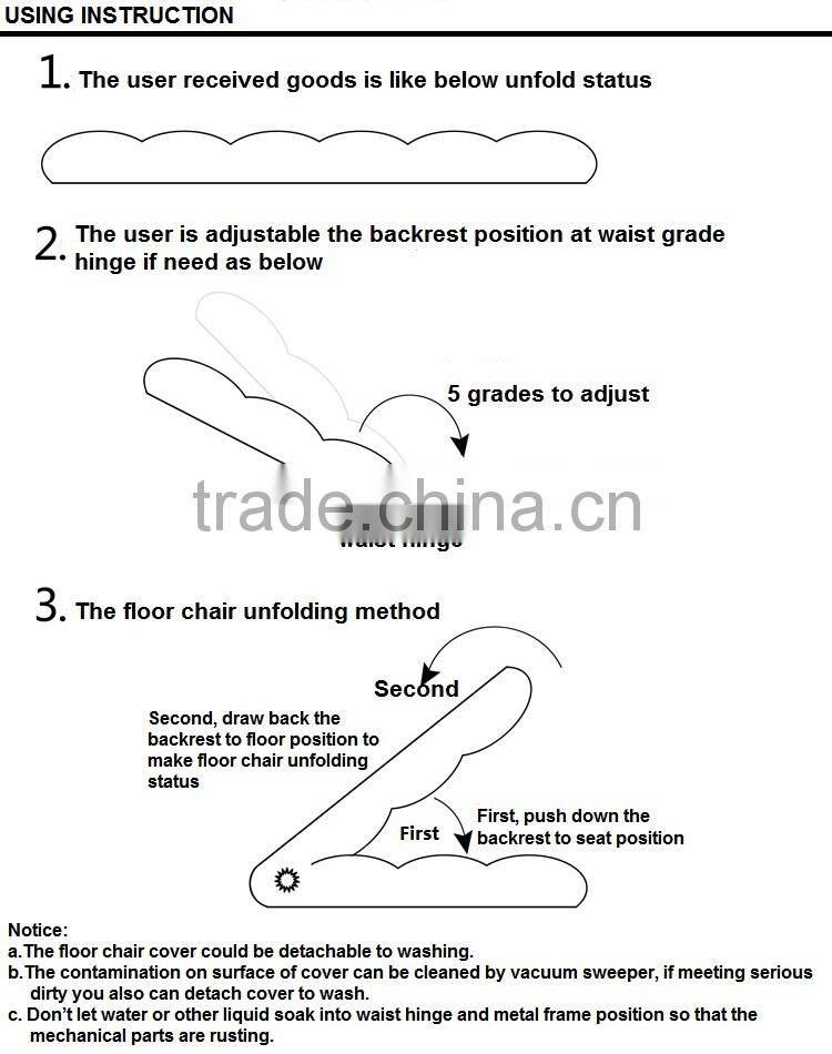 Legless Floor Leisure Sofa and Adjustable Folding Comfortable Sofa