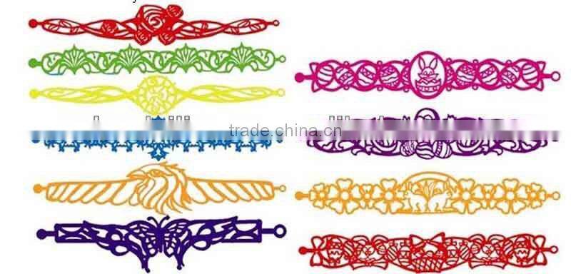 Cool tattoo designs hollow silicone bracelet