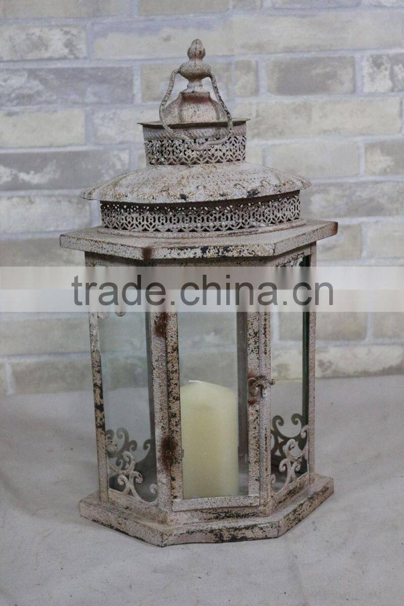 Creative Antique Vintage Promotion Square Iron Candle Metal Lanterns