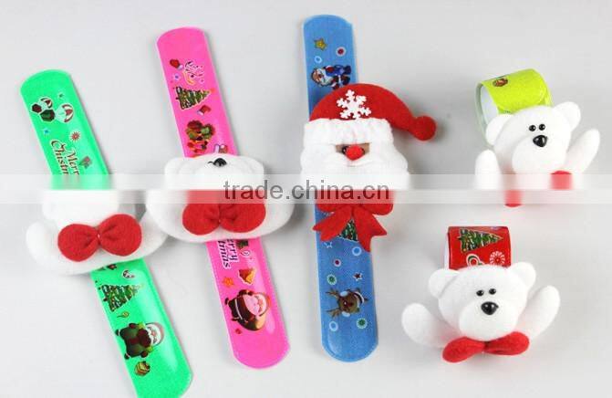 Novelty Christmas Wrist Decoration Toys Snowman Slap Bands Pat Circle for Kids & Adults Christmas Supplies Gift