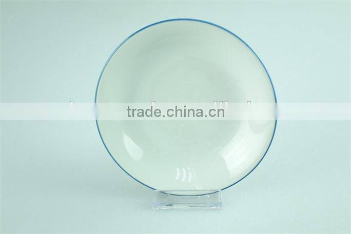 Ceramic dinnerware set with blue edge with cheap price in stock