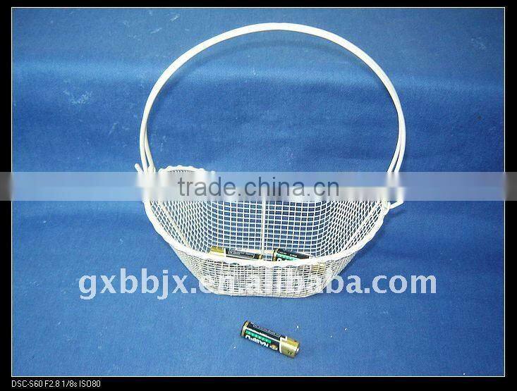 White wire mesh home hanging storage baskets set of three