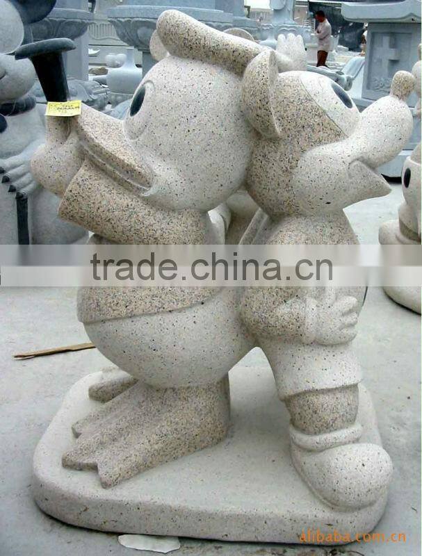 Hand carving granite modern garden animal Mickey Mouse sculpture