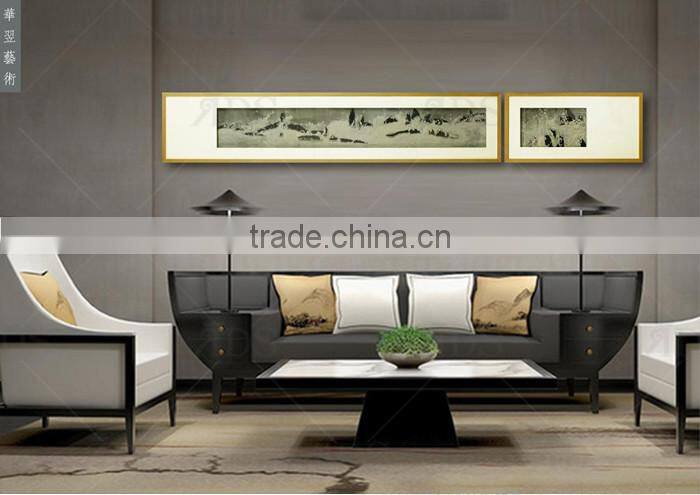 Framed Handmade Chinese painting with stone wall art painting