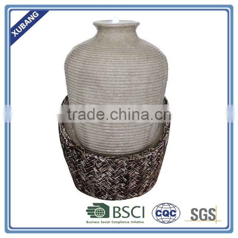 Hand Carved vase sandstone water fountain