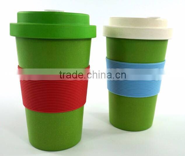 Bamboo Fiber Coffee mug with silicone band