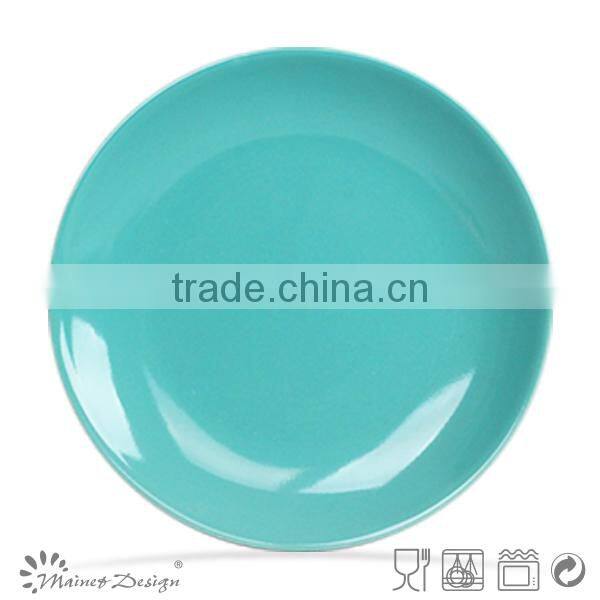 Color glazed cheap ceramic dinner plates shinny finish plate and plate factory