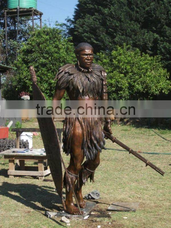 outdoor garden high quality metal life size statue of warrior for sale