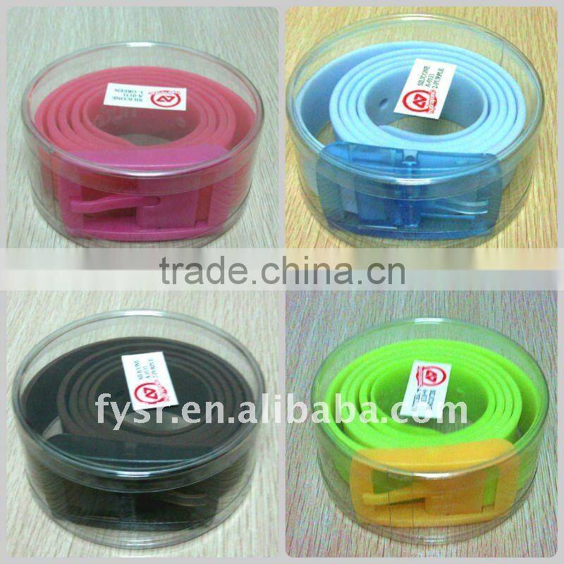 Custom design fashion silicone colorful belt for teens