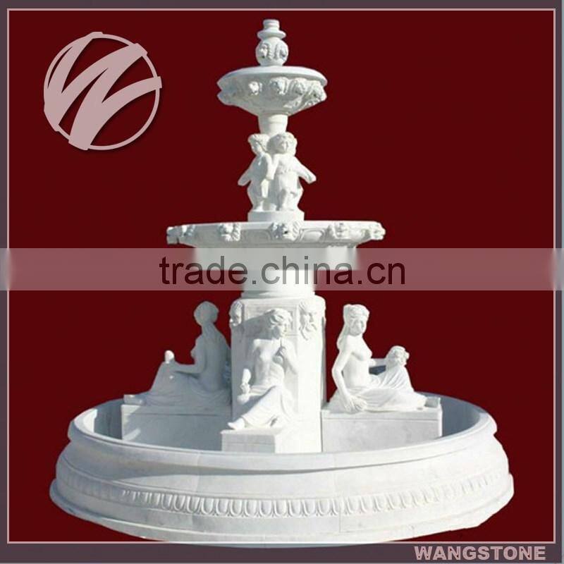 Large Outdoor Natural Stone Lion Fountain Sculpture