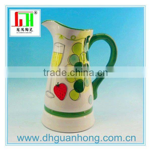 Grape Handpainted dolomite ceramic water jug