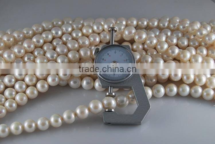 3-4mm AA white round freshwater pearl strand